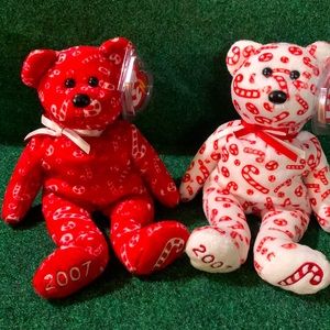 Ty beanie baby CANDY CANE the bear Red or White beanie babies a 2006